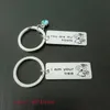 Personality Name Keychains Crystal Stainless Steel Engraved Name Key Chain Custom Name Key Ring I am your free you are my koala G1019