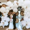 104 sztuk biały Giant Macaron Balloon Garland Arch Kit Ballons Ballons Bride Wedding Birthday Party Tło Pography Decor 211216