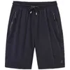 Stora mäns shorts mesh elastiska sommarbyxor 8xl 6xl stor storlek kläder nylon svart grå spandex svett plus 210806