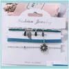 Kralen sieraden Beeld STARS 4PCS/SET HANDCRAFT Boutique Fashion Meerlagige Crystal Stone Beads Strand Armbanden Bangles Pulseras Boho Muj