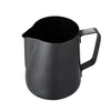 الحليب Frother Jug الفولاذ المقاوم للصدأ لا عصا طلاء إبريق أسود وآرت ديكو 350ml 600ml لا مقياس 210309209p