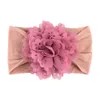 Bambina Chiffon Flower Fascia Turban Solido Colore Solido Neonato Elastico Capelli Bands Flower Nylon Fascia per capelli Accessori per capelli