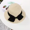 Berretti Cappelli Estate Bambini Nodo a farfalla Cappello Fedora in paglia Bambini Visiera Spiaggia Sole Neonate Cappello a tesa larga Floppy Panama Per Ragazza