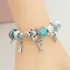 Bracelets porte-bonheur en forme de dauphin pour femmes, bijoux cadeau, verre de Murano bleu, perles à faire soi-même, 2021