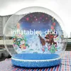 Globo de neve inflável de fundo personalizado para decoração de natal globo de bolha transparente cabine de foto de natal pessoas entram