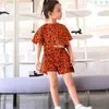 4 Kleur! Kinderen Designer Kleding Sets Mode Luipaard Print Set Girls Merk Suits Kids Nieuwigheid Luxe Tops + Broek Tweedelige Pak, Maat 80-130cn