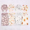 Mantas Swaddling Baby Vintage Print Niños 3 piezas Traje recién nacido Swaddle Wrap Turbante Sombreros Donut Hat Diadema Estampado floral Conjuntos de mantas