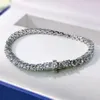 925 Sterling Silver 4mm 16cm 17cm 18cm Tennis 18K White Plated Created Moissanite Armband Bangle for Women Jewelry Party Gift5054362