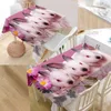 Arrival Custom rabbit Table Cloth Waterproof Oxford Fabric Rectangular Tablecloth Home Party 210626