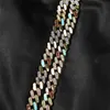 12mm Miami Cuban Link Chain Armband Guld Silver Färgpläterad Iced Out Cubic Zircon Rock Hip Hop Style Mäns Bling Smycken