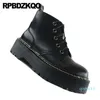 Partihandel-Stövlar Fram Lace Up Casual Ankel Höst 10 Wedge Platform Skor Handgjorda Svart Rund Toe Booties Combat Kvinnor