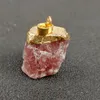 Oregelbunden naturlig kristallsten guldpläterad helande hängande halsband för kvinnor Mänparty Club Energy Smycken med kedja