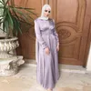 Abaya Dubai Türkei Seidige Satin Muslimischen Kleid Islam Abayas Frauen Vestidos Robe Longue Vetement Femme Musulman De Modus F2639 S s