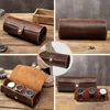 Montres Boîtes Cas Voyage Cas Rouleau Organisateur Vintage Exquis Forme Ronde En Cuir Sac De Rangement Cadeaux Uniques Pour Père Mari Amant