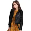Ly Varey Lin Faux Soft Leather Jacket Coat Women Turn-down Collar Pu Motorcycle Lady Short Zipper Pink Black Punk Coats 210526
