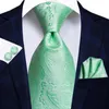 Bow Ties Hi-Tie Pink Mint Green Paisley Design Silk Wedding Tie For Men Quality Hanky ​​Cufflink Fashion Nicktie Business Party Dropshiping do