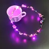 Clignotant LED cordes lueur fleur couronne bandeaux lumière fête Rave Floral cheveux guirlande lumineuse couronne de mariage fleur fille enfants