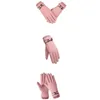 Cinq doigts gants mode hiver femmes coupe-vent imperméable interne peluche chaude dame mitaines écran tactile doux doux fem37417924