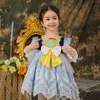 Çocuk İspanyolca Türkiye Elbise Kız Anna Prenses Elbiseler Bebek Lolita Balo Uzun Kollu Bebek Doğum Günü Paskalya Parti Vestidos 210615