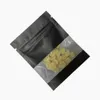 Zwart Wit Bruin Kraft Papier Zip Lock Packaging Tassen met duidelijke venster hersluitbare rits pouches voor snack-snackpakket