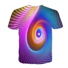 メンズTシャツカラフルな夏の服3D印刷ユニセックスTシャツクリエイティブデザインパンクハラジュック半袖トップシャツ