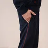Autumn Winter Jogger Pants Men Running Jersey Sweatpants Tapered Striped Webbing-Trimmed Drawstring Trousers 211123