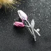 Spille, spille Spilla in cristallo color oro rosa Fiore di perle artificiali Tulipani OL Commercio all'ingrosso di gioielli alla moda per le donne Goccia regalo