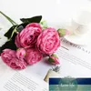 Decoratieve bloemen kransen zollor rose roze zijde pioen kunstboeket 5 grote hoofd 4 bud nep voor thuis bruiloft decoratie indoor1 fabriek prijs expert ontwerp