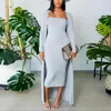 Casual Dresses Women Two Piece Set Sexy Slash Neck Dress And Coat 2021 Summer Long Party Suits Spring Floral Print Sets