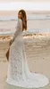Praia manga comprida vestidos de casamento 2022 sem encosto de renda completa fada cauda grega boêmio beira-mar vestido nupcial vestidos boda gitana