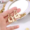 Hoop & Huggie GS High Sense Matte Triangle Earrings Retro Hong Kong Style For Women Fine Jewelry Accessories Party Club
