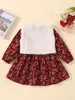 Baby Ditsy Floral Bow Front Dress & Teddy Vest Coat SHE