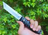 Couteau droit de survie de haute qualité 5Cr13Mov Satin Tanto Point Blade Full Tang Ebony Handle Couteaux tactiques avec gaine en cuir