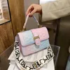 Shoulder Bags Handbags 2021 Women's Fashion Small Pu Leather Bag Designer Famous Rainbow Colors Chain Crossbody Purses