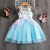 Vestido tutú de unicornio para niñas, Vestido de princesa de verano para niños, Vestido de fiesta de cumpleaños para niñas, vestidos de verano para niños de 3 a 8 años, ropa para niños 210303