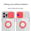 For Iphone Phone Cases Case Shockproof Clear With Bracket Transparent Nine Colors Silicone Hard Back Cover Sliding Window Lens 13 12 11 Pro Max Xr Xs X 7 8 Plus