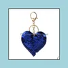 Key Rings Jewelry Sequin Heart Keychain Colorf Love Pendant Charm Keychains Valentines Day Gift For Party Decaration Supplies Drop Delivery