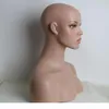 YNF019 Kvinnlig realistisk glasfiber mannequin huvudbyst för peruk smycken och hatt display9338382