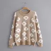 Women's Sweaters JJ58-9846 European And American Fashion Sunflower Pullovers