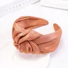 Ny lysande tyg Hårband vid sidan Huvudband Kvinnor Soft Center Knot Hår Hoop Casual Hair Tillbehör Turban Partihandel