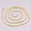 Kedjor 1st Fine Pure Au 750 18K Yellow Gold Chain 1.4mm Women Wheat Link Halsband 1.8-2.6G