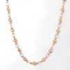 Earrings & Necklace 585 Rose Gold Bead Bracelet Set For Women Wedding Elegant Jewelry Sets Link Chain 4mm LCS21