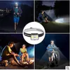 Super Bright COB LED Headlamp Wbudowany bateria Akumulator USB Wodoodporna reflektor LED do prowadzenia kempingu wędkarskiego 166 W2