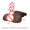 하프 바디 남성 섹스 인형 전체 실리콘 TPE 현실적인 스킨 터치 느낌 딜도 항문 성적 부품 몸통 소프트 뼈대 성기 18cm