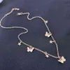 New Fashion Aesthetic Butterfly Choker Necklace For Women Gold Silver Color Chain Female Best Shining Jewelry Party Gift 2022 G1206