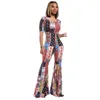 Fashion Women's Jumpsuits Rompers Hot sexy Style popular printing Women 2023 summer Outfits Women jumpsuit boot cut pant 9635