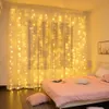 3x2/4x2 Remote Control Icicle Curtain Fairy Lights Christmas Lights LED String Lights Garland Party Garden Street Wedding Decor 211015