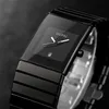 Oupai Square мужские часы бизнес водонепроницаемый кварцевый черный керамика запястье мужской Relogio Masculino Hodinky Erkek Kol Saati 210609
