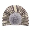 Automne Hiver Chaud Chapeaux Pour Bébés Et Tout-petits Inde Chapeau Enfants Crâne Bonnet Cap Nourrissons rayé Tricoté Pompon Casquettes Turban Garçons Filles 11 Couleurs M3861