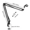 New 360 Degree Microphone Holder Suspension Boom Scissor Long Arm Stand Support with Microphone Clip Table Mounting Clamps